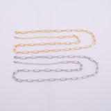 18" Paperclip Necklace Rolo Style 4mm 14k Gold PVD Ion Plated Silver Necklace Charm Bar Necklace