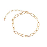 Paperclip Bracelet for Charm Bars 5x10mm 14k Gold PVD Ion Plated