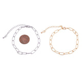 Paperclip Bracelet for Charm Bars 5x10mm 14k Gold PVD Ion Plated
