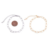 Paperclip Bracelet for Charm Bars 5x10mm 14k Gold PVD Ion Plated
