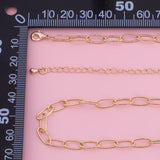 16" 14k Gold PVD Ion Plated Tarnish Resistant Charm Bar Necklace Paperclip Round Necklace 5x10mm