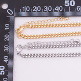 14k Gold pvd Ion Plated Tarnish Resistant Charm Bar Bracelet Cuban Curb bracelet 3.5mm