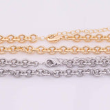 16" 14k Gold PVD Ion Plated Tarnish Resistant Necklace Charm Bar Necklace Round Chain Necklace 6x6.5mm