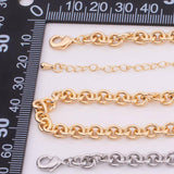 16" 14k Gold PVD Ion Plated Tarnish Resistant Necklace Charm Bar Necklace Round Chain Necklace 6x6.5mm