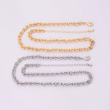 16" 14k Gold PVD Ion Plated Tarnish Resistant Necklace Charm Bar Necklace Round Chain Necklace 6x6.5mm