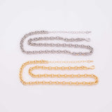 16" Faceted Oval Necklace 6x9mm 14k Gold PVD Ion Plated Tarnish Resistant Silver Necklace Charm Bar Necklace