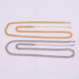 18" Cuban Chain Necklace 14k Gold PVD Ion Plated Tarnish Resistant Necklace Charm Bar Necklace Cuban Curb Chain Necklace 4.5mm