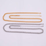 18" Cuban Chain Necklace 14k Gold PVD Ion Plated Tarnish Resistant Necklace Charm Bar Necklace Cuban Curb Chain Necklace 4.5mm