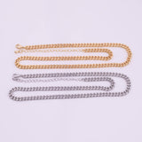16" Cuban Chain Necklace 14k Gold PVD Ion Plated Tarnish Resistant Necklace Charm Bar Necklace Cuban Curb Chain Necklace 4.5mm