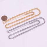 16" Cuban Chain Necklace 14k Gold PVD Ion Plated Tarnish Resistant Necklace Charm Bar Necklace Cuban Curb Chain Necklace 4.5mm