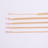 16" Cuban Chain necklace 14k Gold PVD Ion Plated Necklace Charm Bar Necklace Cuban Curb Chain Necklace 4 Size