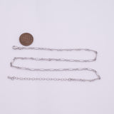 16" 18" Charm Bar Necklace Gold Silver Necklace Italian Figaro 3mm