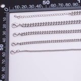 18" Cuban Chain necklace Silver Necklace Charm Bar Necklace Cuban Curb Chain Necklace 4 Size