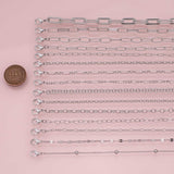 Silver Tone White Gold dainty selection minimalist bracelet chains • figaro satellite cube oval fancy heart bracelets in silver • bridesmaid