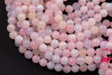 Light Morganite - JADE Smooth Round- 6mm 8mm 10mm 12mm-Full Strand 15.5 inch Strand AAA Quality