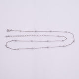 16"18"Charm Bar Necklace 14k Gold PVD Ion Plated Necklace Satellite 1mm