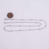 16"18"Charm Bar Necklace 14k Gold PVD Ion Plated Necklace Satellite 1mm