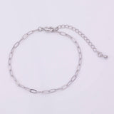 Charm Bar Bracelet Gold Silver Bracelet Paperclip 3x6mm