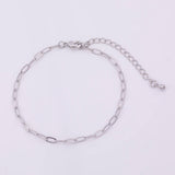 Charm Bar Bracelet Gold Silver Bracelet Paperclip 3x6mm