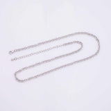 18" 14k PVD Ion Plated Necklace Charm Bar Necklace Sliver Oval 3.5x4mm