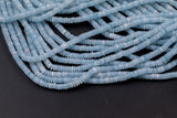 Aquamarine Jade- High Quality in Smooth Saucer Roundel, 2x6mm Flat Rondel 15 Inches Thin Roundel