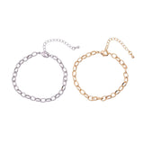 Charm Bar Bracelet Bracelet Oval Rolo 5mm 14k Gold PVD Ion Plated