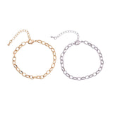 Charm Bar Bracelet Bracelet Oval Rolo 5mm 14k Gold PVD Ion Plated