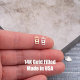 Love Heart Cappuccino Cup Coffee Cup Connector Permanent Jewelry Connectors Fall Themed - 14Kt Gold Filled Sterling Silver - PJ Supply