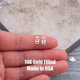 Love Heart Cappuccino Cup Coffee Cup Connector Permanent Jewelry Connectors Fall Themed - 14Kt Gold Filled Sterling Silver - PJ Supply