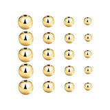 24K Gold Beads PVD Ion Plated Tarnish Resistant 3mm 4mm 5mm 6mm 8mm Gold Beads Brass Spacer Beads Plain Seamless Gold Brass Beads 200 pieces