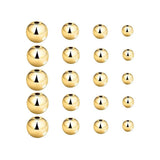 18K Gold Solid 200 pieces Beads PVD Ion Plated Tarnish Resistant 3mm 4mm 5mm 6mm 8mm Gold Brass Spacer Beads Plain Seamless Gold Brass Beads