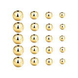 18K Gold Beads PVD Ion Plated Tarnish Resistant 3mm 4mm 5mm 6mm 8mm Gold Beads Brass Spacer Beads Plain Seemless Gold Brass Beads 200 pieces