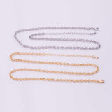 16" Gold PVD Ion Plated Necklace Charm Bar Necklace Oval 3.5x4mm