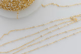 14kt Gold Filled 1.5mm Satellite Chain with 1.8mm Sterling silver Beads - Chain for Permanent Jewelry - USA made-Permanent Jewelry Chain