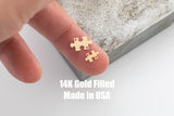 Gold Filled Puzzle Autism connector - sterling silver 14k gold filled permanent jewelry word connectors charm, pendant