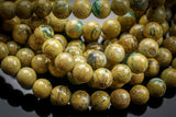 Natural 8mm/10mm Green Line Jasper, High Quality in Round - Full Strand 15.5 inch Strand Gemstone Beads