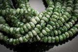 Natural Green Dalmation, High Quality in Faceted Roundel, 4mm Gemstone Beads