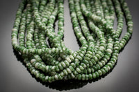 Natural Green Dalmation, High Quality in Faceted Roundel, 4mm Gemstone Beads