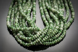 Natural Green Dalmation, High Quality in Faceted Roundel, 4mm Gemstone Beads