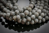 Natural Gray Picture Jasper, High Quality in Faceted Round, 6-10mm Gemstone Beads