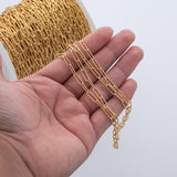 3x9 Paperclip CCC Ion Plated Brass Chain - Tarnish Resistant Wholesale 1 yard per order