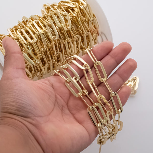 20x9mm CCC Ion Plated Brass Chain - Tarnish Resistant Wholesale 1 yard per order