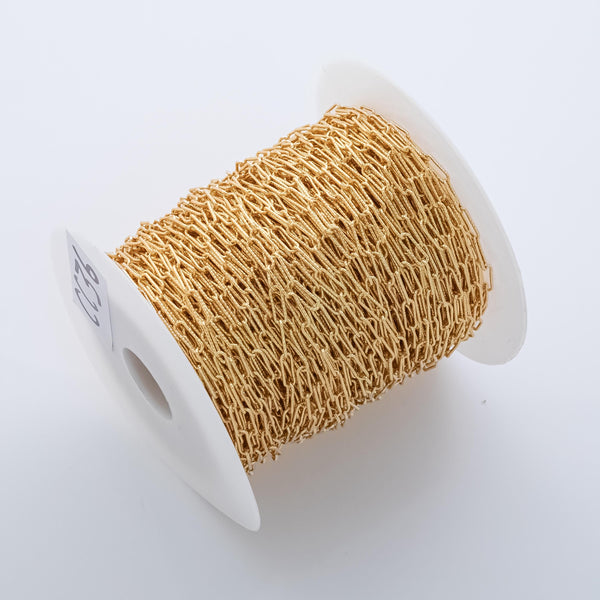 3x9 Paperclip CCC Ion Plated Brass Chain - Tarnish Resistant Wholesale 1 yard per order