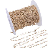 Rolo Chain Flat Big and Small 4mm Unfinished Chain by the yard Ion Plated Tarnish Resistant