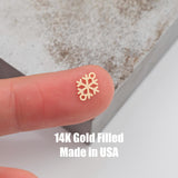 Snowflake Snow Flake Connector - 14Kt Gold Filled or Sterling Silver- Boots Connectors - Bracelet or Necklace Permanent Jewelry Supply