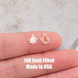 Christmas Tree Connector - 14Kt Gold Filled or Sterling Silver- Boots Connectors - Bracelet or Necklace Permanent Jewelry Supply