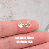 Christmas Tree Connector - 14Kt Gold Filled or Sterling Silver- Boots Connectors - Bracelet or Necklace Permanent Jewelry Supply