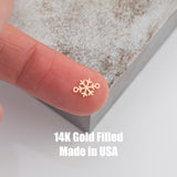 Snowflake Snow Flake Connector - 14Kt Gold Filled or Sterling Silver- Boots Connectors - Bracelet or Necklace Permanent Jewelry Supply
