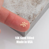 Snowflake Snow Flake Connector - 14Kt Gold Filled or Sterling Silver- Boots Connectors - Bracelet or Necklace Permanent Jewelry Supply