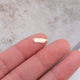 Permanent Puerto Rico State Shape Connector - 14kt gold filled or Sterling Silver - Made in the USA - Custom Permanent Jewelry Charm